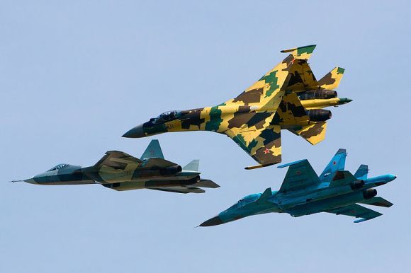 Sukhoi Su-35, Su-34 terbang bersama T-50 Sukhoi Su-35, Su-34 terbang bersama T-50