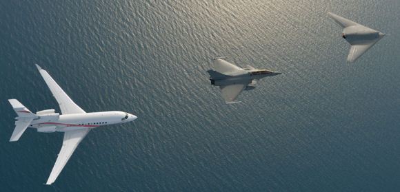 nEUROn, Rafale dan Falcon 7X