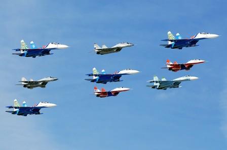 Armada Sukhoi SU-27 Parade Militer Rusia