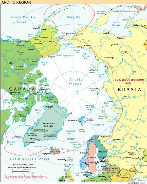 Kawasan Arktik Amerika, Rusia, Kanada, Denmark, Norwegia