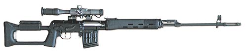 Scope senapan Runduk Dragunov masa kini dengan bahan polimer hitam