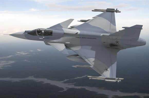 Ilustrasi Gripen E untuk Angkatan Udara Brasil Gripen E