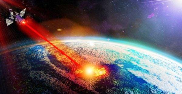 Ilustrasi penembakan senjata laser Penembakan senjata laser
